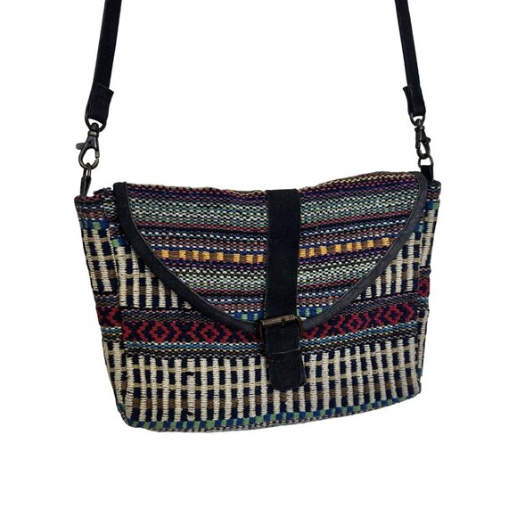 Handwoven Boho Crossbody Bag Purse MultiColor Tribal Pattern - Picture 1 of 5
